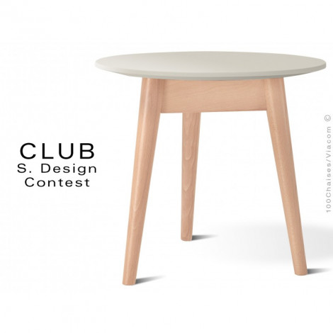 Petite table ronde CLUB, piétement en bois de hêtre massif conique, plateau couleur MDF finition peinture.|Table|100chaises Petite table ronde CLUB, piétement en bois de hêtre massif conique, plateau couleur MDF finition peinture.|Table|100chaises
