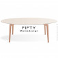 Table ovale FIFTY, piétement en bois de hêtre massif, plateau MDF finition peint.|Table|100chaises