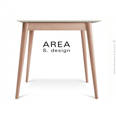 Table AREA, piétement en bois de hêtre, plateau carré MDF finition peinture couleur.|Table|100chaises Table AREA, piétement en bois de hêtre, plateau carré MDF finition peinture couleur.|Table|100chaises