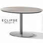 Table ovale pour salle à manger ECLIPSE, piétement colonne centrale acier peint, plateau stratifié couleur, bois ou marbre.|Table|100chaises