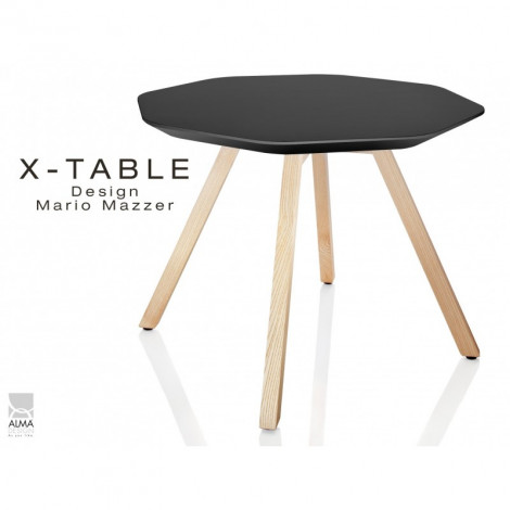 Table d'appoint pour salon, hall et salle d'attente X-TABLE, piétement bois Frêne, plateau couleur peint|Table|100chaises Table d'appoint pour salon, hall et salle d'attente X-TABLE, piétement bois Frêne, plateau couleur peint|Table|100chaises