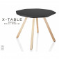 Table d'appoint pour salon, hall et salle d'attente X-TABLE, piétement bois Frêne, plateau couleur peint|Table|100chaises Table d'appoint pour salon, hall et salle d'attente X-TABLE, piétement bois Frêne, plateau couleur peint|Table|100chaises