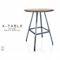 Petite table d'appoint pour bar, café, hôtel, restaurant X-TABLE, piétement acier, plateau en bois de Frêne|Table|100chaises Petite table d'appoint pour bar, café, hôtel, restaurant X-TABLE, piétement acier, plateau en bois de Frêne|Table|100chaises