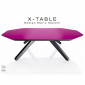 Table basse pour salon ou hall d'accueil X-TABLE piètement bois, plateau stratifié couleur|Table|100chaises Table basse pour salon ou hall d'accueil X-TABLE piètement bois, plateau stratifié couleur|Table|100chaises