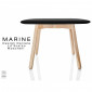 Table carrée pour salle à manger MARINE piétement bois 4 pieds, plateau peint|Table|100chaises Table carrée pour salle à manger MARINE piétement bois 4 pieds, plateau peint|Table|100chaises
