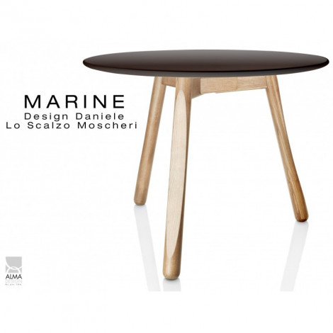 Table ronde pour salle à manger MARINE piétement bois 3 pieds, plateau peint|Table|100chaises Table ronde pour salle à manger MARINE piétement bois 3 pieds, plateau peint|Table|100chaises