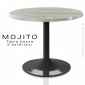 Table basse d'extérieur MOJITO, piétement tulipe ou trompette aluminium peint, plateau résine couleur.|Table|100chaises