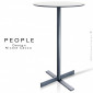Table mange-debout ronde ou carrée PEOPLE pour CHR, snack, piétement colonne centrale, plateau Compact couleur.|Table|100chaises