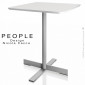 Table design PEOPLE, piétement colonne centrale acier peint, plateau rond ou carré peint, rabattable.|Table|100chaises
