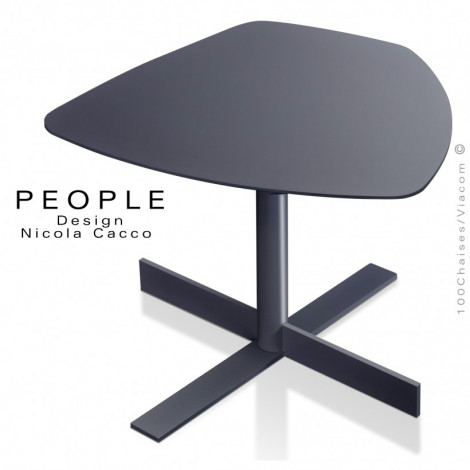 Table basse ou d'appoint PEOPLE, piétement colonne centrale acier peint, plateau découpe fantaisie peint.|Table|100chaises