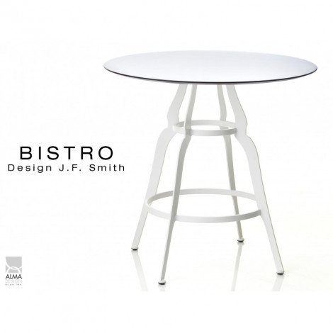 Table ronde rétro pour café hôtel BISTRO piétement acier peint plateau compact - Lot de 2 unités|Table|100chaises Table ronde rétro pour café hôtel BISTRO piétement acier peint plateau compact - Lot de 2 unités|Table|100chaises