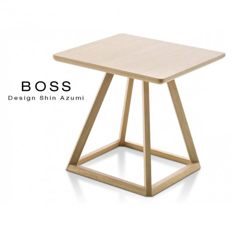 Petite table d'appoint ou guéridon BOSS-H35 structure et plateau en bois de hêtre|Table|100chaises