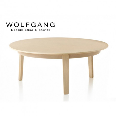 Table basse ronde large WOLFGANG piétement et structure bois de chêne|Table|100chaises Table basse ronde large WOLFGANG piétement et structure bois de chêne|Table|100chaises