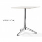 Tables design carrée YPSILON, piétement fonte d'aluminum anodisé ou poli, plateau compact pour extérieur - Lot de 3 pièces.|Table|100chaises