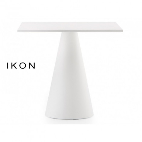 Lot de 3 tables design carrée IKON pied conique PVC plateau compact|Table|100chaises Lot de 3 tables design carrée IKON pied conique PVC plateau compact|Table|100chaises
