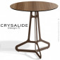 Table ronde fantaisie pour café, bistrot CRYSALIDE structure acier peint, plateau rond type compact pour extérieur.|Table|100chaises