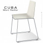 Chaise design CUBA, assise coque plastique couleur, piétement luge acier peint ou chromé brillant.|Chaise|100chaises
