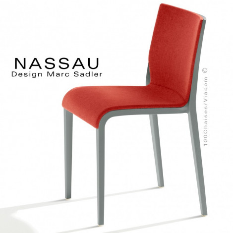 Chaise design NASSAU, pour CHR, snack, structure plastique couleur, assise et dossier habillage tissu - Lot de 2 pièces.|Chaise|100chaises Chaise design NASSAU, pour CHR, snack, structure plastique couleur, assise et dossier habillage tissu - Lot de 2 pièces.|Chaise|100chaises