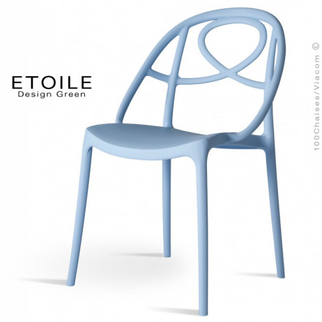 Chaise design ETOILE, idéale pour les terrasses et jardins, structure plastique couleur, empilable - Lot de 4 pièces.|Chaise|100chaises