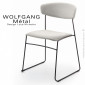 Chaise WOLFGANG Métal, piétement peint, assise et dossier garnis, habillage tissu|Chaise|100chaises Chaise WOLFGANG Métal, piétement peint, assise et dossier garnis, habillage tissu|Chaise|100chaises