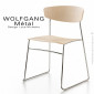 Chaise WOLFGANG Métal, structure et piétement chromé, assise et dossier chêne massif|Chaise|100chaises Chaise WOLFGANG Métal, structure et piétement chromé, assise et dossier chêne massif|Chaise|100chaises