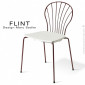 Chaise design pour terrasse et hôtellerie FLINT, structure en fil d'acier peint, assise plastique couleur.|Chaise|100chaises