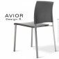 Chaise pour extérieur AVIOR, piétement acier peint, assise et dossier coque plastique couleur.|Chaise|100chaises