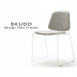 Chaise design SKUDO piétement acier peint, assise et dossier garnis de mousse, habillage tissu|Chaise|100chaises