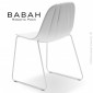 Chaise repas design BABAH, piétement type luge acier peint ou chromé brillant, assise coque plastique dossier nervuré couleur.|Chaise|100chaises