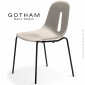 Chaise design GOTHAM-S, piétement 4 pieds en acier peint ou chromé, assise coque plastique couleur - Lot de 2 pièces.|Chaise|100chaises