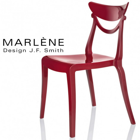Chaise design MARLÈNE, structure monobloc plastique nylon couleur opaque d'aspect brillant.|Chaise|100chaises