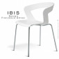Chaise design IBIS assise coque plastique couleur avec coussin feutre, piétement 4 pieds acier peint ou chromé brillant.|Chaise|100chaises