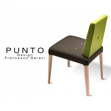 Chaise Confort PUNTO, structure bois massif, assise et dossier garnis de mousse, habillage tissu tissé.|Chaise|100chaises