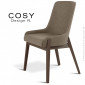 Chaise confort repas COSY, piétement bois de hêtre vernis, assise et dossier garnis, habillage 100% laine vierge type feutre.|Chaise|100chaises