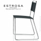 Chaise design ESTROSA, piétement luge acier chromé ou peint, assise fonte d'aluminium de couleur - Lot de 2 pièces.|Chaise|100chaises