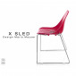 Chaise coque plastique pour collectivités X-SLED piétement acier chromé, assise couleur - Lot de 4 chaises|Chaise|100chaises Chaise coque plastique pour collectivités X-SLED piétement acier chromé, assise couleur - Lot de 4 chaises|Chaise|100chaises