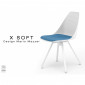 Chaise de bureau pivotante X-SOFT WHITE assise coque avec coussin, piétement peint blanc - Lot de 2 chaises|Chaise|100chaises