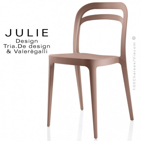 Chaise design JULIE pour extérieur ou terrasse de café, structure plastique couleur - Lot de 4 pièces.|Chaise|100chaises