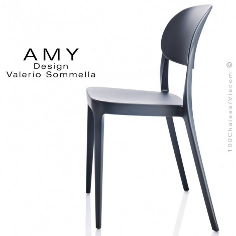 Chaise design AMY pour extérieur ou terrasse de café, structure plastique couleur - Lot de 8 pièces.|Chaise|100chaises