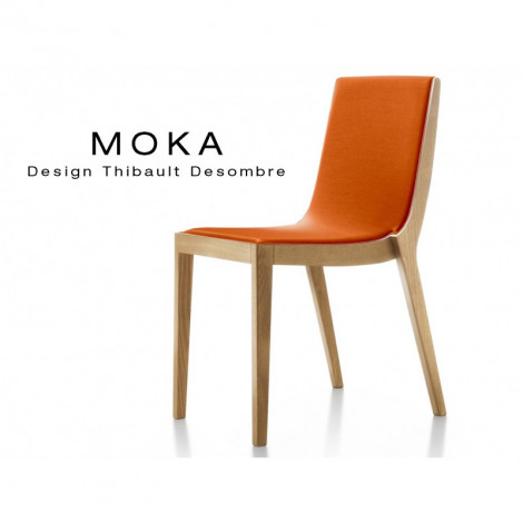 Chaises design bois MOKA assise et dossier garnis, habillage tissu synthétique - Lot de 6 pièces|Chaise|100chaises Chaises design bois MOKA assise et dossier garnis, habillage tissu synthétique - Lot de 6 pièces|Chaise|100chaises