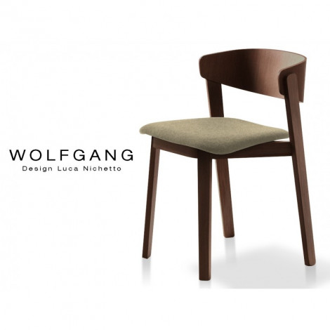 Chaise design bois WOLFGANG structure chêne vernis tabac assise garnie habillage tissu|Chaise|100chaises Chaise design bois WOLFGANG structure chêne vernis tabac assise garnie habillage tissu|Chaise|100chaises