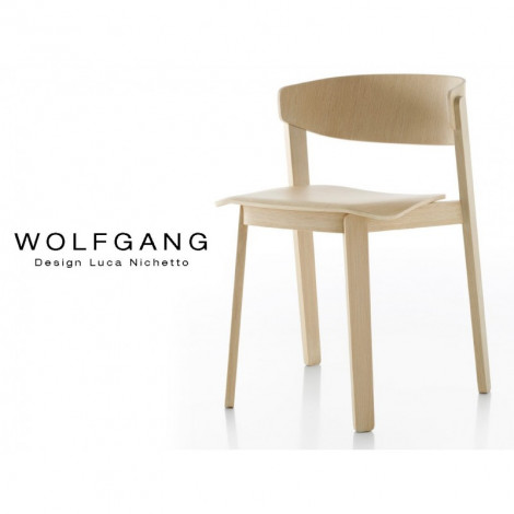 Chaise design bois WOLFGANG structure et assise chêne, vernis.|Chaise|100chaises