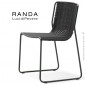 Chaise RANDA, structure acier peint, assise et dossier tressage corde unie.|Chaise|100chaises