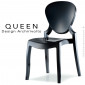 Chaise plastique transparente design QUEEN, structure monobloc polycarbonate couleur - Lot de 4 pièces.|Chaise|100chaises