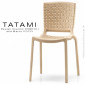 Chaise assise et dossier effet tressé TATAMI, structure monobloc, plastique couleur empilable pour CHR - Lot de 4 pièces.|Chaise|100chaises