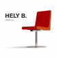 Chaise de bureau pivotante HELY-B, assise et dossier habillage cuir ou tissu piétement colonne central chromé - Lot de 3 pièces.|Chaise|100chaises