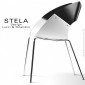 Chaise design STELA, assise et dossier coque bois de hêtre naturel peint, piétement acier peint ou chromé brillant.|Chaise|100chaises