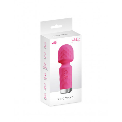 Mini vibromasseur King Wand rose|Wand|NatureCoquine