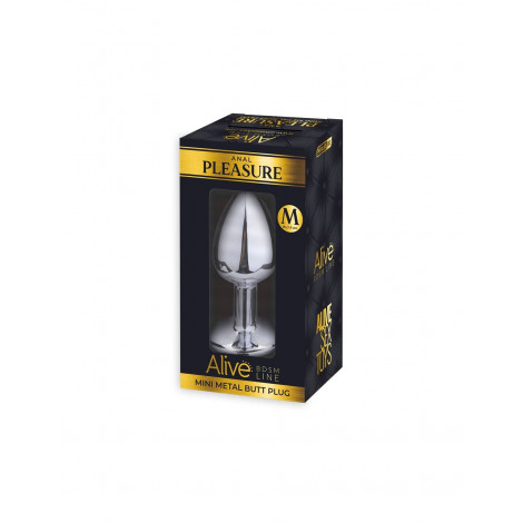 Plug métal bijou transparent M - Alive|Plug et Jouets Anal|NatureCoquine