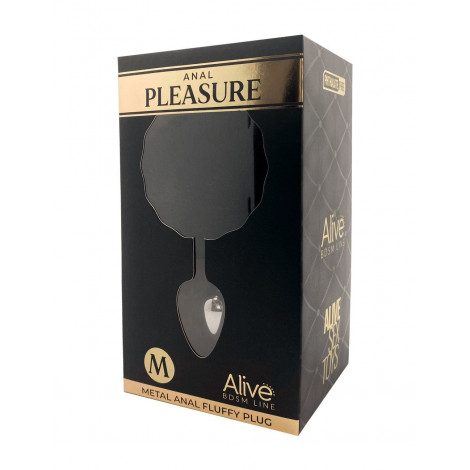 Plug métal Fluffy M noir - Alive|Plug et Jouets Anal|NatureCoquine